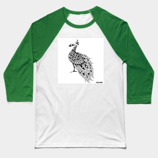 the royal amazing queen peacock in floral ecopop pattern Baseball T-Shirt